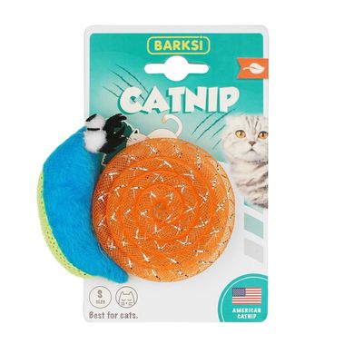 Игрушка для котов Barksi Catnip Улитка голубая с запахом кошачьей мяты 9 см Barksi
