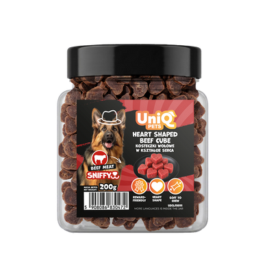 Ласощі для собак UNIQ PETS DOG SNACKS SNIFFY з яловичиною у формі сердечок UniQ PETS