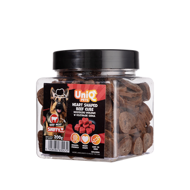 Ласощі для собак UNIQ PETS DOG SNACKS SNIFFY з яловичиною у формі сердечок UniQ PETS
