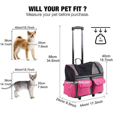Рюкзак-візок для домашніх тварин SENFUL PetComer 3-In-1 Pet Trolley SENFUL