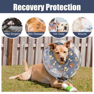 Защитный надувной ошейник для собак Crazy Felix Dog Cone, Grey
