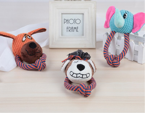 М'яка іграшка для собак невеликих порід з мотузкою: Dog, Monkey & Elephant Royal Pets