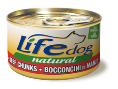 Консерва для собак LifeDog Кусочки говядины с овощами (beef chunks), 90 г LifeNatural