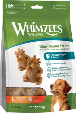 Натуральные лакомства для зубов собак WHIMZEES Dental Treats Hedgehog, L 6 шт. WHIMZEES