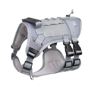 Нейлоновий тактичний жилет для собак Nylon Heavy Duty Dog Tactical Vest Grey Derby