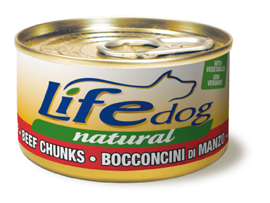 Консерва для собак LifeDog Шматочки яловичини з овочами (beef chunks), 90 г LifeNatural