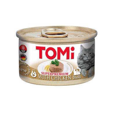 Суперпреміум корм для котів TOMi Chicken - мус з куркою TOMi