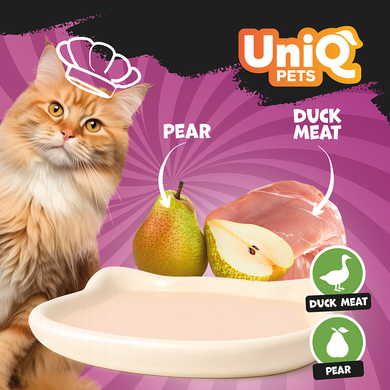 Кремовий вологий корм для котів UNIQ PETS CAT WET FOOD DELIGHT SHAKE з качкою та грушею Кремовий вологий корм для котів UNIQ PETS CAT WET FOOD DELIGHT SHAKE з качкою та грушею UniQ PETS