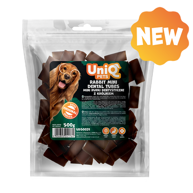Лакомство для чистки зубов собак UniQ PETS DENTAL Мини сэндвич-трубочки из кролика UniQ PETS