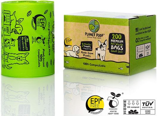 Биоразлагаемые пакеты Planet Poop для собак с ручками