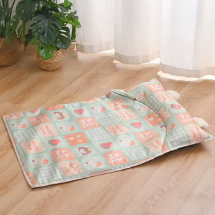Охлаждающая подстилка с подушкой Derby Ice Silk Summer Pet Cooling Mat Green Patchwork для домашних животных Derby