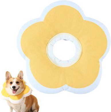 Мягкий воротник для кошек и небольших собак Derby Plush flower, Yellow Derby