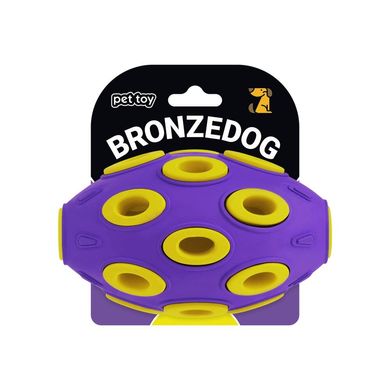 Игрушка для собак BronzeDog Jumble Airball 12 см фиолетово-желтый BronzeDog