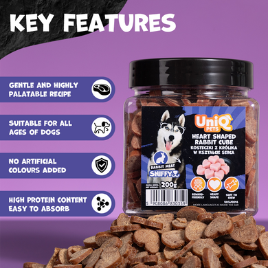 Лакомство для собак UNIQ PETS DOG SNACKS SNIFFY с кроликом в форме сердечек UniQ PETS