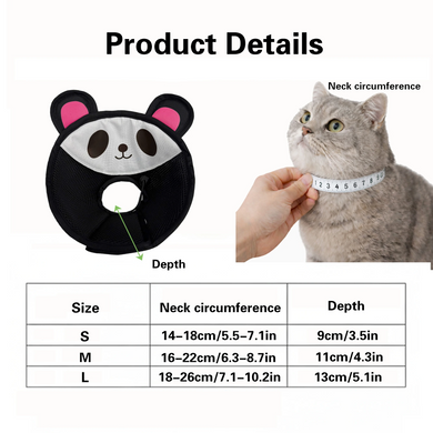 М'який ветеринарний комір длякотів і малих собак Cute Panda Design