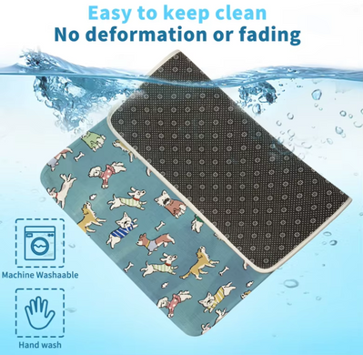Літня охолоджуюча підстилка для собак Derby Ice Silk Material Summer Pet Cooling Mat Dog Pattern - Green Derby