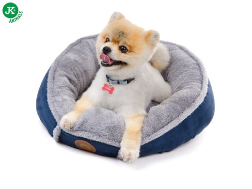 Удобная круглая кровать JK Animals Balu Blue для собак и котов JK Animals