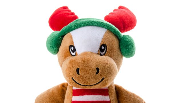 Новогодня плюшевая игрушка JK Animals Рождественский олень для собак с пищалкой JK Animals