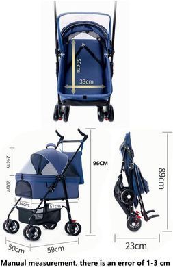 Коляска для кошек и собак Bestopet (Люпосанчик) BS-RL-20 Blue 3in1 со съемной переноской Люпосанчик