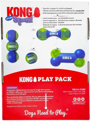 Набір іграшек для собак KONG Squeezz Action Play Pack, 4 pcs. KONG