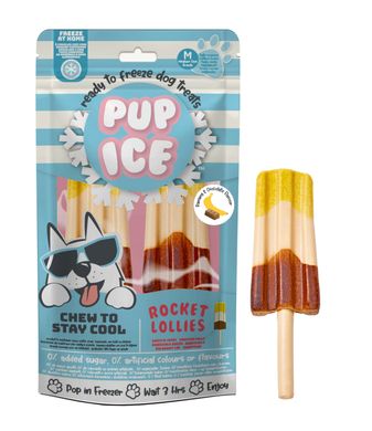 Мороженое для собак Pup Ice Rocket Lollies Banana Chocolate M 2 шт. PUP ICE