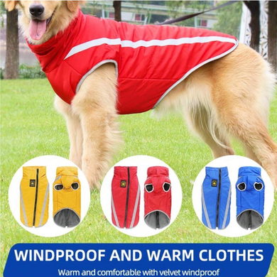 Светоотражающая зимняя толстая куртка для собак Red Derby