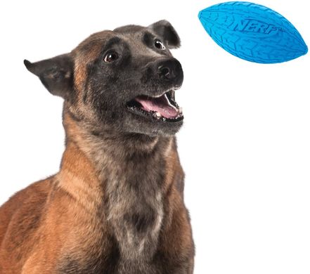 Футбольный мяч для собак Nerf Dog Tire Squeak Football с интерактивной пищалкой Nerf Dog