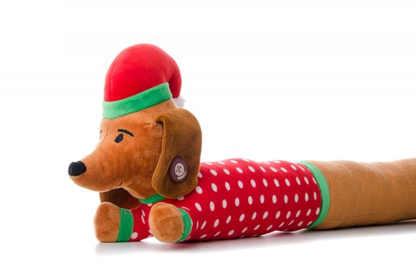 Новорічна плюшева іграшка JK Animals Такса XL X-Mas для собак з пищалкою JK Animals