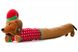 Новорічна плюшева іграшка JK Animals Такса XL X-Mas для собак з пищалкою