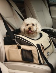Автокрісло для собак SENFUL Pet Car Seat Carrier бежеве SENFUL