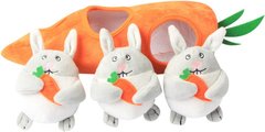 М'яка іграшка для собак Carrot+Rabbit Hide and Seek Plush Dog Toy з пищалкою Derby