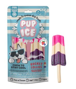 Мороженое для собак Pup Ice Rocket Lollies Strawberry & Blueberry M 2 шт. PUP ICE