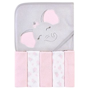 Рушник з мочалками Hudson Baby Pink Elephant