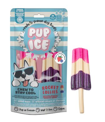 Мороженое для собак Pup Ice Rocket Lollies Strawberry & Blueberry M 2 шт. PUP ICE