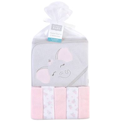Полотенце с мочалками Hudson Baby Pink Elephant