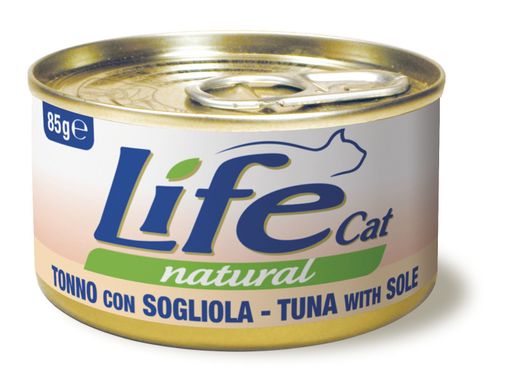Консерва для котов LifeNatural Тунец с камбалой (tuna with sole), 85 г LifeNatural