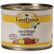 LandFleisch консервы для собак с нежирным мясом птицы, рисом и свежими овощами, 195 г
