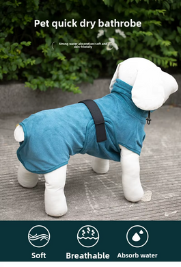 Полотенце-халат для собак Wan Talk Microfiber Pet Bathrobe, Light Blue Wan talk