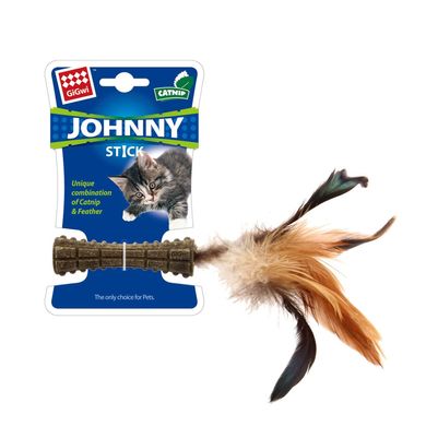 Іграшка для Котів Gigwi Johnny Stick Котяча М'ята c Натуральним Пером 8 см GiGwi