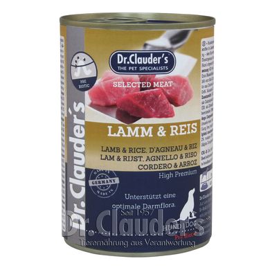 Консерва супер-преміум класу для собак Dr.Clauder's Selected Meat Lamb & Rice з ягням і рисом Dr.Clauder's