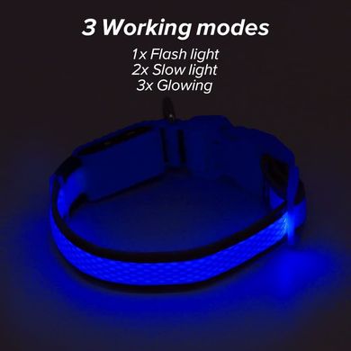 Світлодіодний ошийник для собак Ezier USB Rechargeable Glow in The Dark Dog Collar