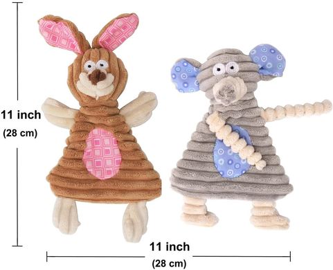 Игрушки с пищалкой без набивки Rabbit&Elephant для маленьких собак и щенков (набор) Derby