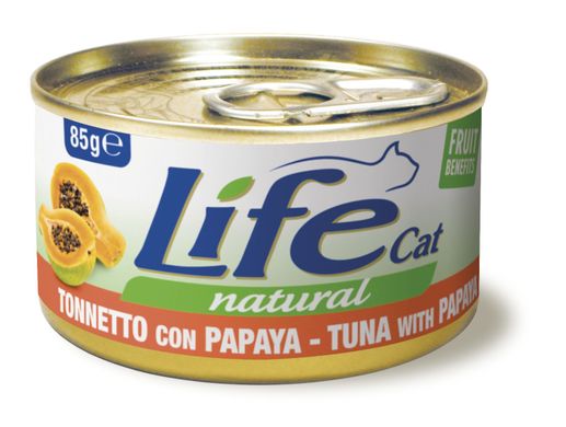 Консерва для котів LifeNatural Тунець з папайєю (tuna with papaya), 85 г LifeNatural