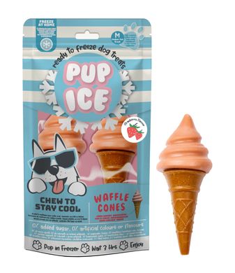 Морозиво для собак Pup Ice Waffle Cones Strawberry M 2 шт. PUP ICE