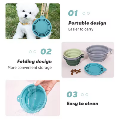 Силиконовая складная дорожная миска Derby Collapsible silicone pet bowl Derby