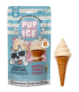 Морозиво для собак Pup Ice Waffle Cones Vanilla & Peanut Butter M 2 шт. PUP ICE