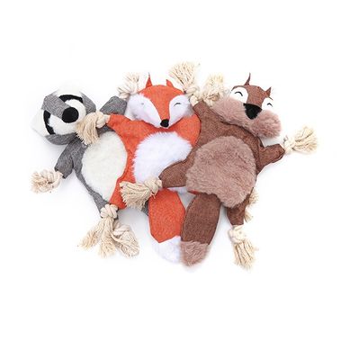 М`яка іграшка для собак з пищалкою та шуршанням: Лис, Єнот, Бобер, Мавпа, Кролик і Тигр Royal Pets