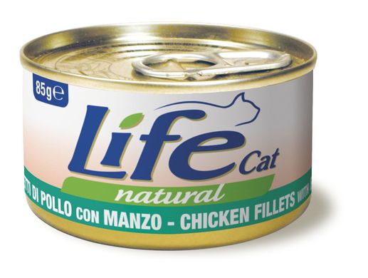 Консерва для котів LifeNatural Курка з яловичиною (chicken with beef), 85 г LifeNatural