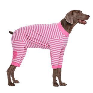 Пижама-комбинезон для собак Dog Recovery Suit, Pink stripes