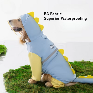 Дощовик для собак 3D Dinosaur Raincoat, Blue-Yellow